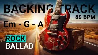 Cinematic Route 66 Rock Ballad Backing Track in D Major | Em - G - A | 89 BPM