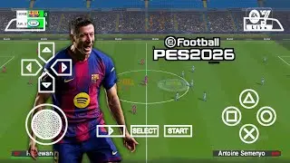 eFootball PES 2026 PPSSPP Update Last Transfer New Face Players & New Menu HD Camera Ps5