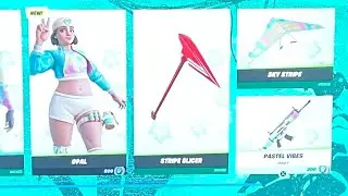 Fortnite gameplay van de Opal en Pastel Vibes Wrap