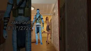Height Comparison with Jake Sully🩵#fyp #trending #tallgirl #giant #height #avatar #heels #legs