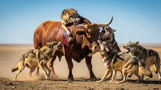 Heroic Rescue Team Saves a Helpless Bull from Starving Wolves