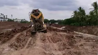 Lorry Stuck up on Raod Tenali Chandolu Road Gunturu District AP India as on 05 08 2015