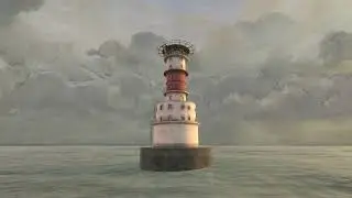 Kish Bank Lighthouse, Ireland - With Clouds