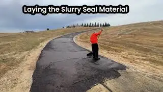 Quick process of an paving an Aggregate Type 2 Slurry Seal over Baserock