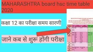 MAHARASHTRA BOARD HSC exam 2020 time table realesd|mahsbe class 12