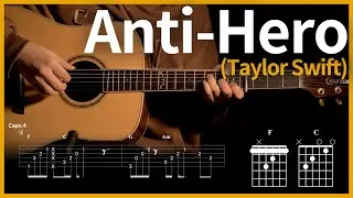 34.Anti-Hero - Taylor Swift 【★★★☆☆】 | Guitar tutorial | (TAB+Chords)