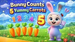 Bunny Counts 5 Yummy Carrots 🥕🐰 | Learn Numbers for Kids @BunnyBellTV Nursery Rhymes & Kids Songs