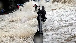 Typhoon Dujuan causes huge waves and distuction in Fujian