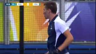 RUS 1-4 FRA Charlet's dragflick hits both posts and stays out #UEHC2015 #EHC2015