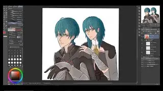 Speed Drawing/Fire Emblem Three Houses/Female and male Byleth fan art