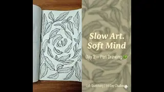 Satisfying Pen Sketch ✨ Leaf Pattern Drawing | Daily Art Challenge Day 2