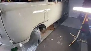1966 VW split bus rear glass installation