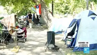 Pobreza en Chile: las carpas se multiplican las calles de Santiago