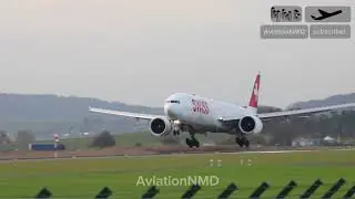 B777 Landing at ZRH Runway 14 #aviation #airplane #b777 @AviationNMDspotting 
