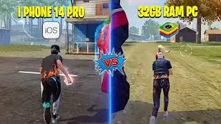 iPhone 14 Pro vs. 32GB RAM PC! Free Fire Gameplay Battle!😱