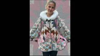 Preview for this week.  Heather styles, faux fur trimmed hoodies/collar.  #vintagestyle #quiltcoat