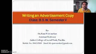 Writing an Advertisement copy