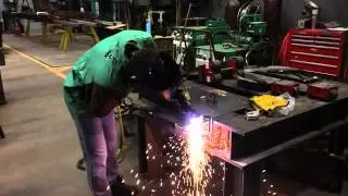 LU Steel Bridge Plasma Cutting Demo (slow motion)