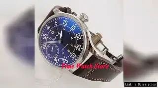 Parnis Pilot Aviator Men's Watch Classic Asia 6497 Hand-winding Movement Black White Dial Luminous 3
