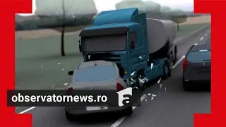 ANIMAŢIE. O cisternă cu 32 de tone de benzină a luat foc, după ce o maşină a intrat frontal în ea