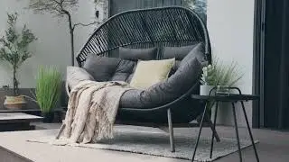 Faye Cuddle Wicker Outdoor Lounge 2-seat Egg Chair