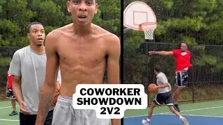 CRAZY 2V2 GAME AT MY JOB 😳 HIGHLY ANTICIPATED #basketball #basketballgame