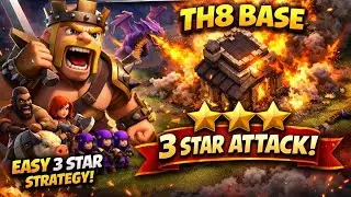 💥 TH8 Base Destroyed Easily | Clash of Clans TH8 Attack | 3 Star Attack 😎