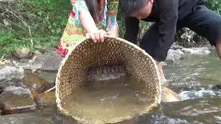 Primitive Life: Smart Primitive Couple Build Simple Fish Trap Catch Fish For Survival