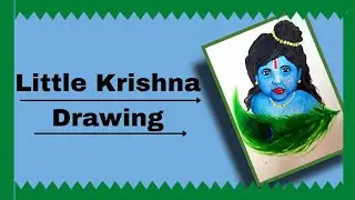 How to draw little Krishna water colour drawing ✏️