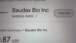 🔴 Baudax Bio Inc. BXRX Stock Trading Facts 🔴