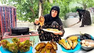 IRAN VILLAGE LIFE on a rainy spring day: Fried artichoke spring dish recipe | rural cuisine | ILAM