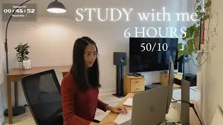 6hr Study With Me Live | pomodoro timer 50/10 🍅