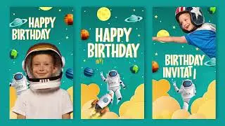 Happy Birthday Invitation Stories Instagram 2025 for After Effects Template