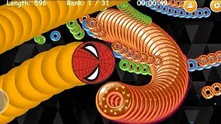 Worms zone io !! Cacing Besar Superhero Spider Man !! Slither Snake Giant #92850