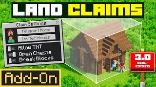 LAND CLAIMS 3.0 ADDON - Adds Real-estate Economy To Minecraft Bedrock