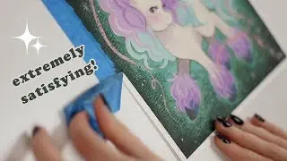 Extremely Satsifying - Peeling the Tape from my Paintings to Create Clean Edges! (ASMR whispering)