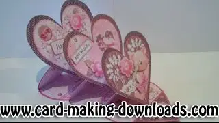 How To Make A Triple Heart Easel Card www.card-making-downloads.com