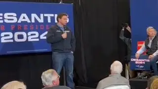 Ron DeSantis confronted by voter for being soft on Trump