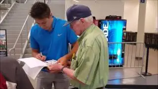 Logan Stanley signing autographs at the 2016 Jets Development Camp