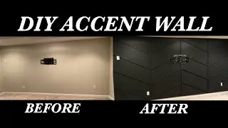 DIY BLACK ACCENT WALL | CHEVRON ACCENT WALL | DIY BOARD AND BATTEN