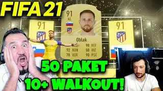 FIFA 21'DE MERVANLA 50 PAKET AÇTIK 10'DAN FAZLA WALKOUT ÇIKTI! | FIFA 21 OYNUYORUM
