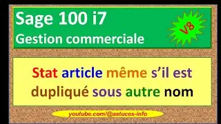 Sage 100 Gestion commerciale i7 - Voir les statistiques des articles dupliqués en une seule valeur