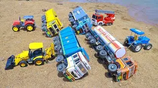 Petrol Dumper TATA Tipper Tata Hyva BharatBenz Truck Accident Pulling Out Tractor JCB Crane ? CS Toy