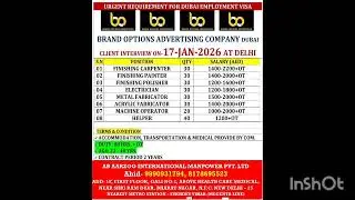 Job vacancy in Gulf Country Saudi/ Oman / qatar / kuwait/ Dubai 💼💼