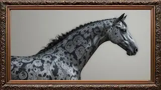 Dappled Gray Horse Portrait 🐎 | Elegant Equestrian Photography | Framed TV Gallery