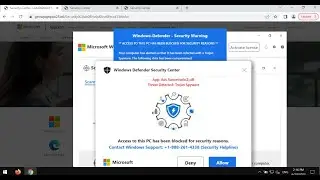 Устранение мошенничества с предупреждением о безопасности Защитника Windows.
