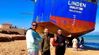 على طريقة الأفلام خروج سفينة ضخمة بشاطئ مونيكا بالمحمدية