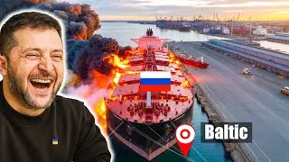 Ukraine WAITED for Russian Ship Then DESTROYED &mdash; Russian $30B Baltic Lifeline COLLAPSES in Flames!