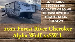 2022 Forest River Cherokee Alpha Wolf 22SW-L Rear Bathroom Travel Trailer