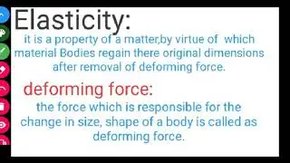 Elasticity, plasticity, deforming force, stress and strain
